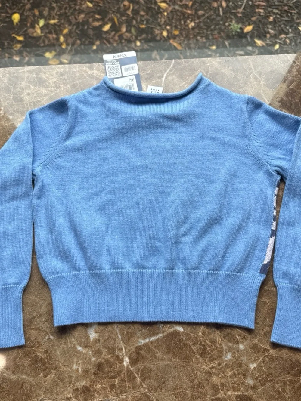 GAP Blue Sweater with Butterfly Intarsia